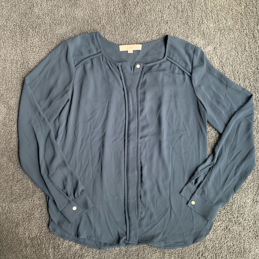 Loft slate blue blouse